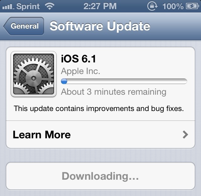 iOS6.1 update